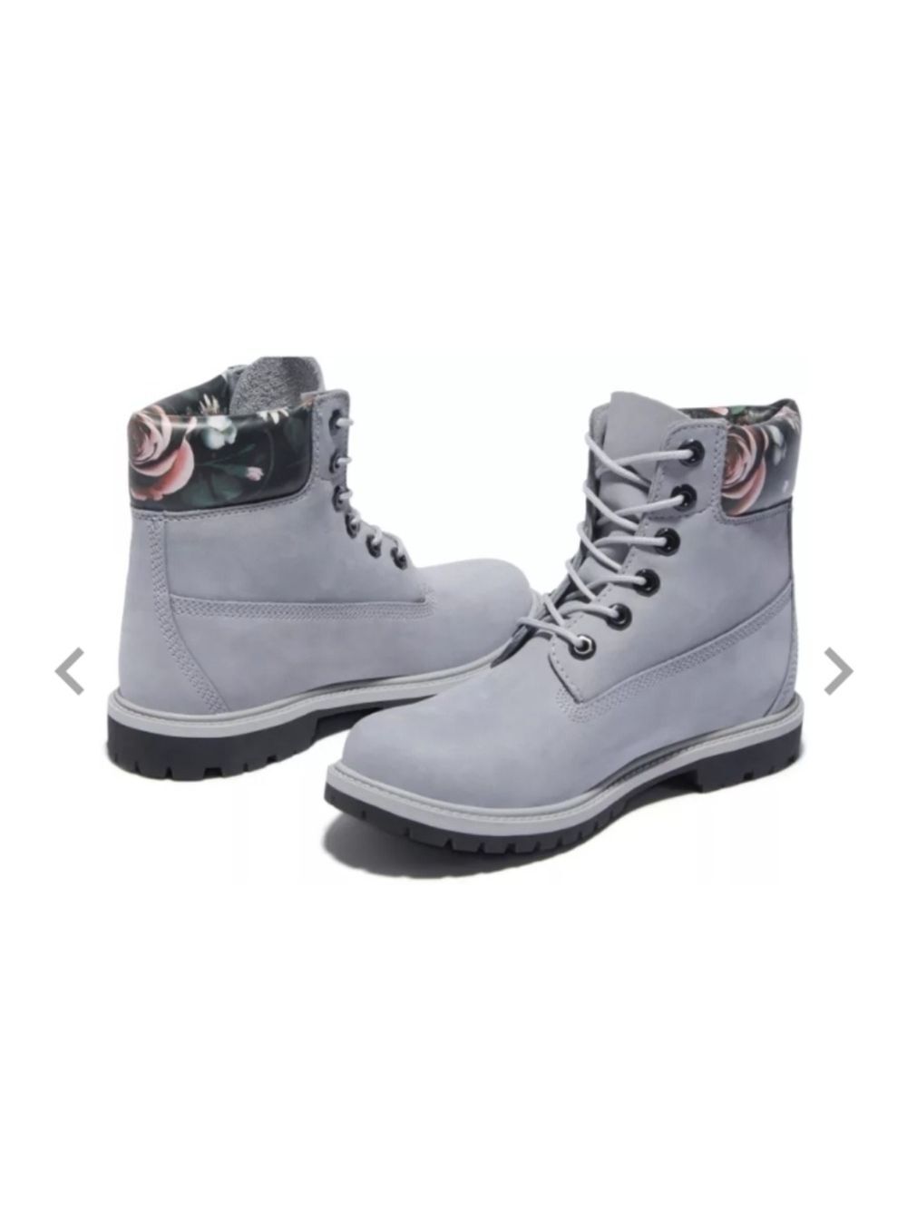 Timberland gray floral waterproof boots size 6.5